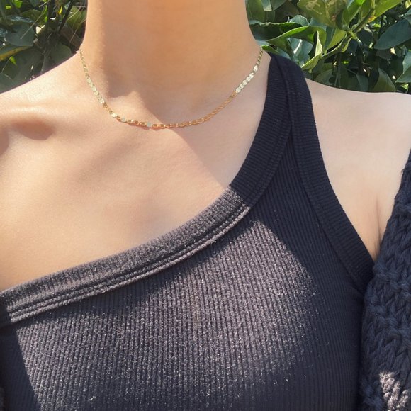 18K Gold Vermeil Disc Necklace (16" or 18") - Picture 7 of 11